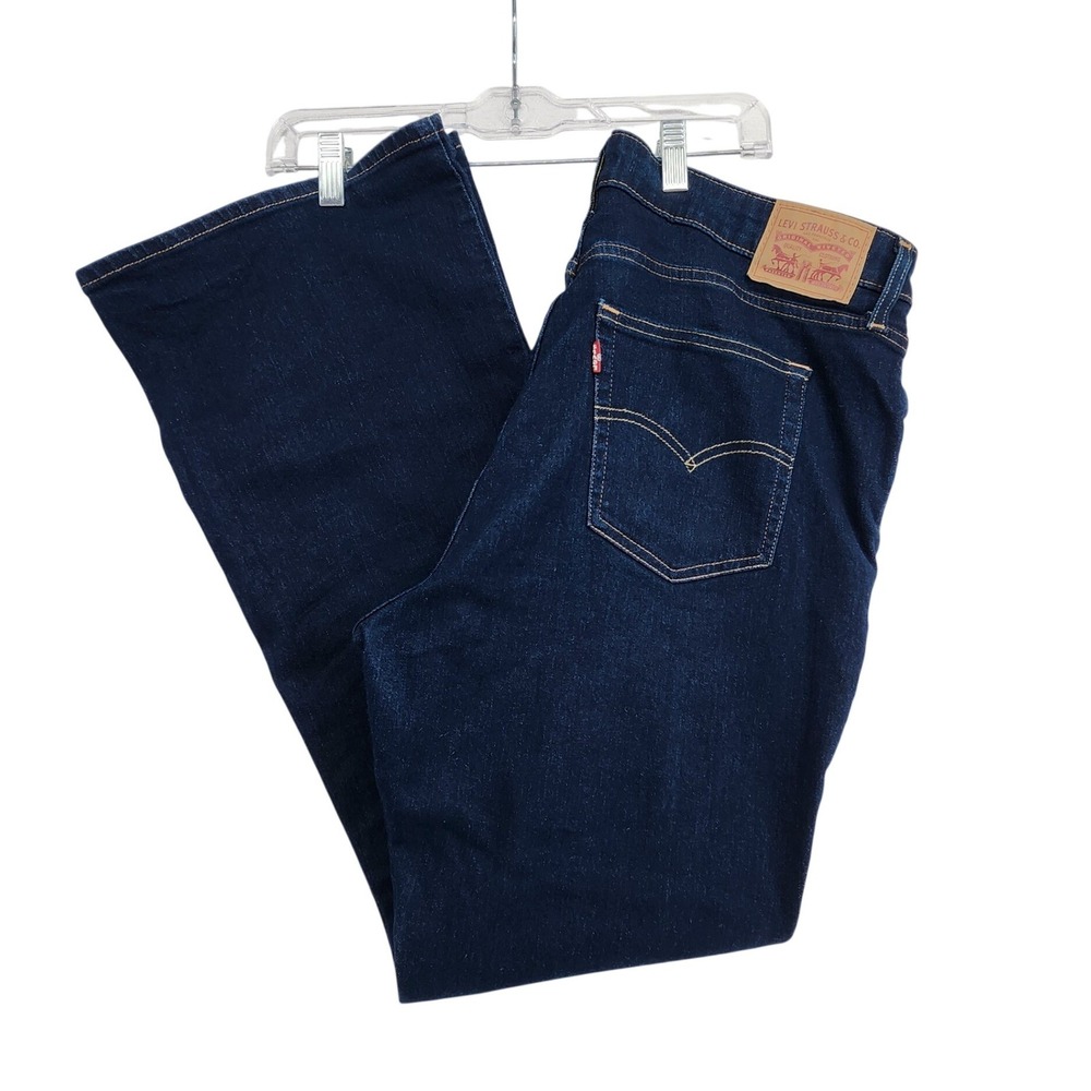 Levis 34 Dark Blue 726 Flare High Rise Jeans Bell Bottom Boho Retro 70s Western